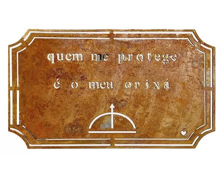 Placa Etiqueta em Ferro - Quem Me Protege é o Meu Orixá | Westwing