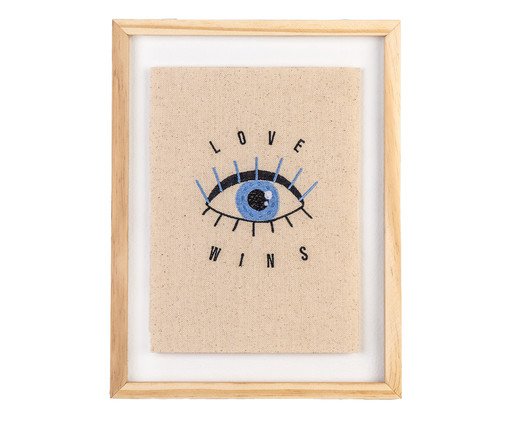 Quadro Moldura Acrílico Duplo Bordado - Love Wins, Bege | WestwingNow