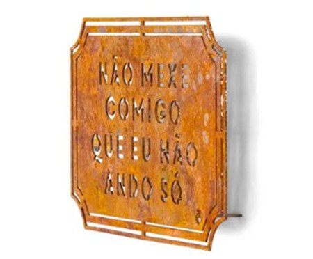 Placa Etiqueta Ferro - Não Mexe Comigo | Westwing