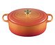Panela Oval com Pegador Dourado Signature Flamme Dorée - 31cm, orange | WestwingNow