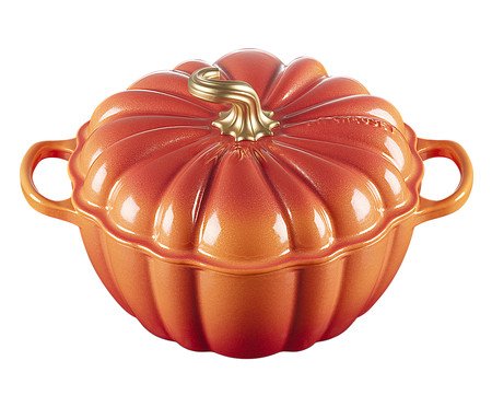 Panela Abóbora com Pegador Dourado Signature Flamme Dorée - 24cm | Westwing