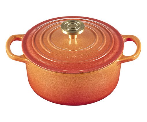 Panela Oval com Pegador Dourado Signature Flamme Dorée - 18cm, orange | WestwingNow