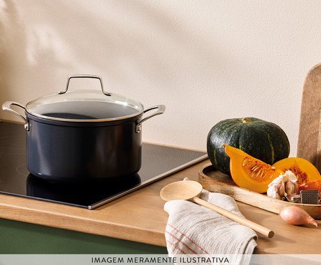 Panela Stock Pote Essential Preto - 24cm | Westwing