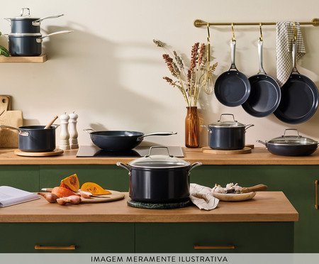 Caçarola Baixa Essential Preto - 28cm | Westwing