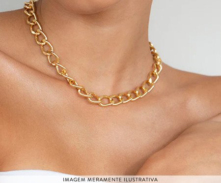 Choker Elos Bold Dourada | Westwing