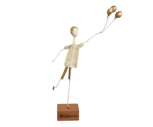 Escultura O Menino com Balão Bege, Bege | WestwingNow