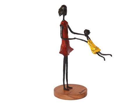 Escultura Mãe e Filha Girando Vermelha, Amarela e Preta | Westwing