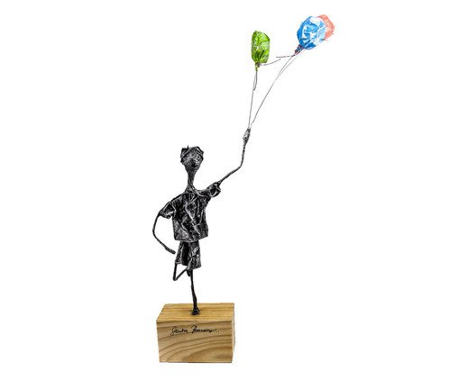 Escultura O Menino e O Balão, Preto | WestwingNow