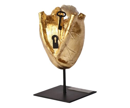 Escultura Chave do Coração Dourada, Dourado | WestwingNow