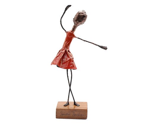 Escultura Bailarina Vermelha - Pequena, Vermelho | WestwingNow