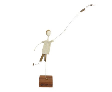 Escultura O Menino e A Pipa Bege - Médio | Westwing