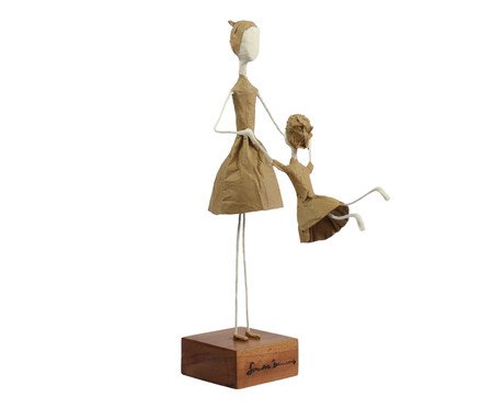 Escultura Mãe e Filha Bege - Média | Westwing