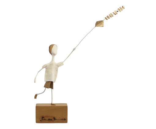 Escultura O Menino e A Pipa Bege - Pequeno, Bege | WestwingNow