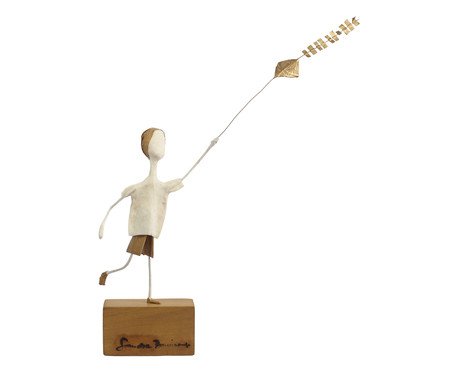 Escultura O Menino e A Pipa Bege - Pequeno | Westwing