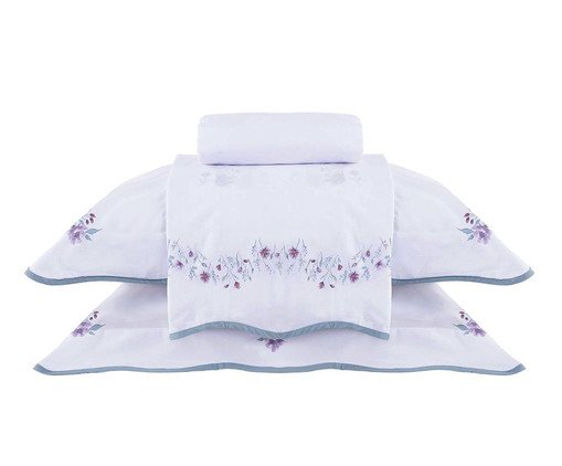 Jogo de Lençol Gran Percal Donna Penteado, blue | WestwingNow