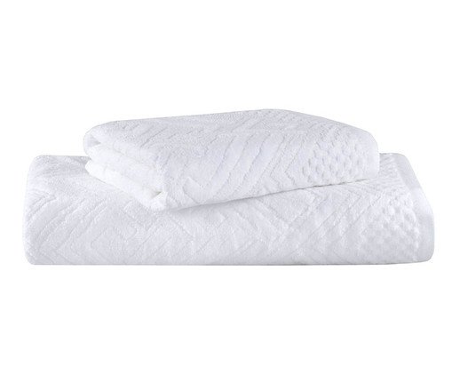 Jogo de Toalhas Geo Banho Branco, white | WestwingNow