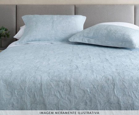 Jogo de Cobre-Leito Hanna Jacquard Azul | Westwing