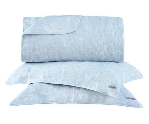 Jogo de Cobre-Leito Hanna Jacquard Azul, blue | WestwingNow