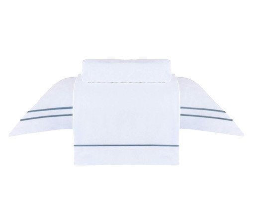 Jogo de Lençol Sublime Branco Azul Marinho, Terracotta | WestwingNow