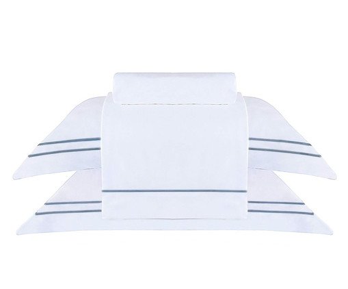 Jogo de Lençol Sublime Branco Azul Marinho, Terracotta | WestwingNow