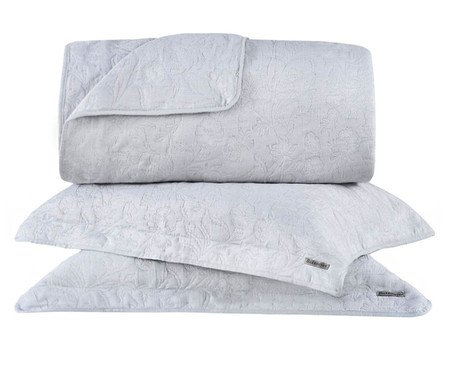 Jogo de Cobre-Leito Hanna Jacquard Cinza | Westwing