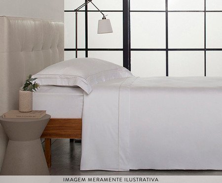 Jogo de Lençol Super Sublime Branco Pérola - Solteiro King Size | Westwing