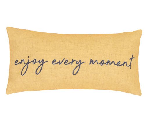 Capa de Almofada Enjoy Every Moment Amarela, Amarelo | WestwingNow