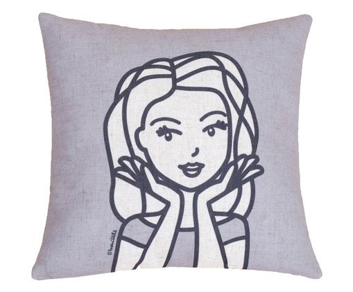 Capa de Almofada Menina Bia Cinza, Cinza | WestwingNow