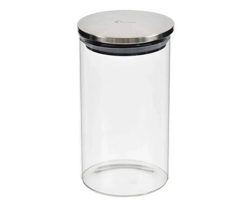 Pote de Vidro e Inox Kenya, transparent | WestwingNow