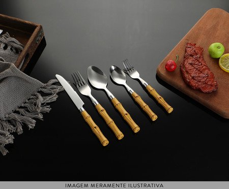 Faqueiro de Aço Inox Bamboo Kenya | Westwing