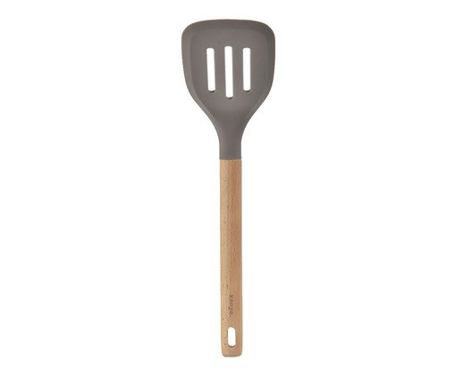 Espátula Vazada de Silicone com Madeira Kenya, grey | WestwingNow