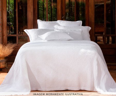 Jogo de Cobre-Leito Jacquard Favo Branco | Westwing