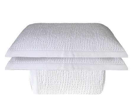 Jogo de Cobre-Leito Jacquard Favo Branco | Westwing