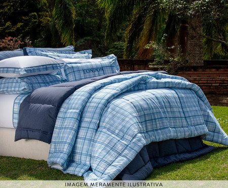 Jogo de Edredom Summer Comforter Xadrez London Azul | Westwing
