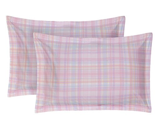 Jogo de Fronhass Xadrez London Rosa Corrido, multicolor | WestwingNow