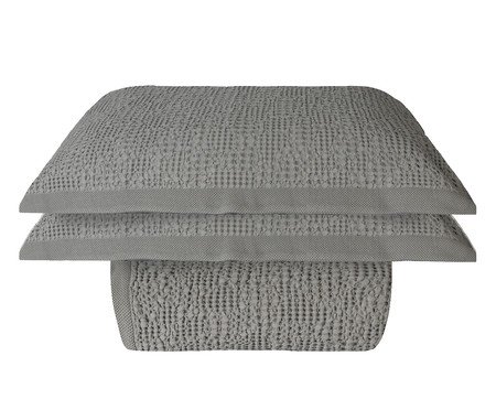 Jogo de Cobre-Leito Jacquard Favo Prata | Westwing