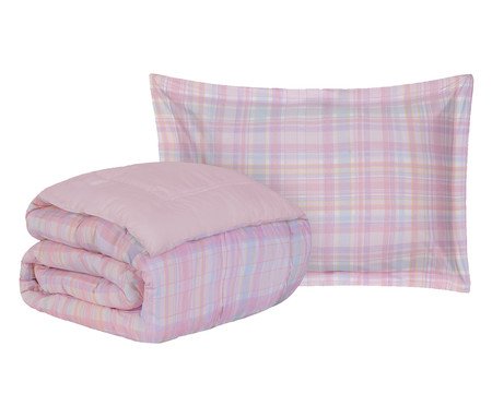 Jogo de Edredom Summer Comforter Xadrez London Rosa | Westwing
