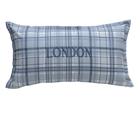 Capa de Almofada Bordada Xadrez London Azul | Westwing