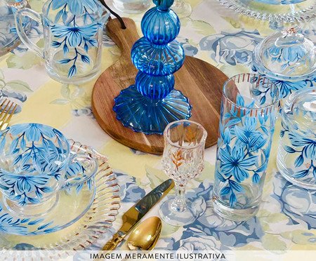 Jogo de Copos Long Drink Floral Azul | Westwing