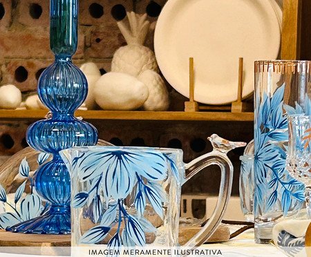 Leiteira Cristal Floral Azul | Westwing