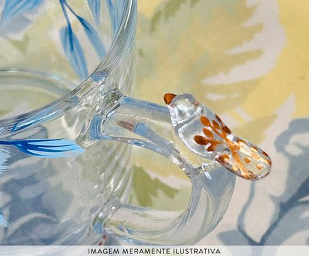 Leiteira Cristal Floral Azul | Westwing