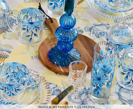 Leiteira Cristal Floral Azul | Westwing