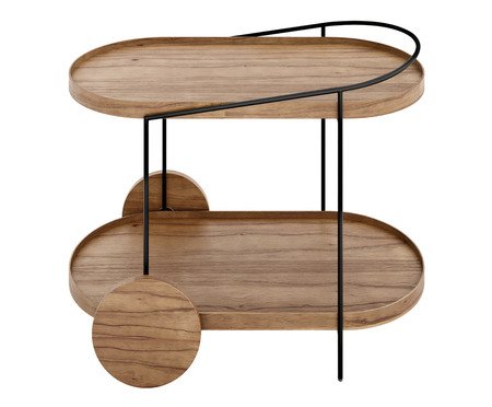 Carrinho Bar Edge Castanho e Preto | Westwing