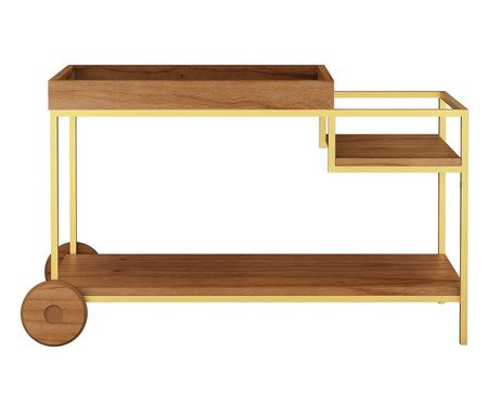 Carrinho Bar Wood Castanho e Dourado | Westwing