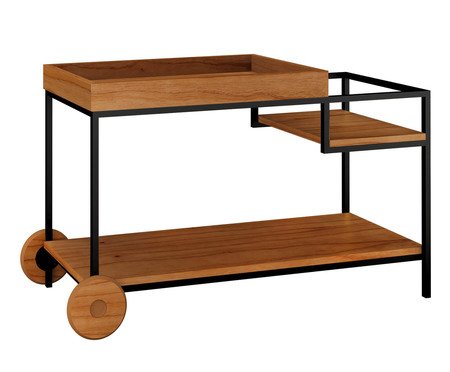 Carrinho Bar Wood Castanho e Preto | Westwing