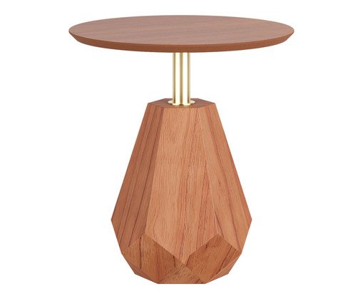 Mesa Lateral Rock Lâmina de Madeira Castanho e Dourado, wood pattern | WestwingNow