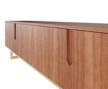 Rack Flow Lâmina de Madeira  Castanho e Dourado | Westwing