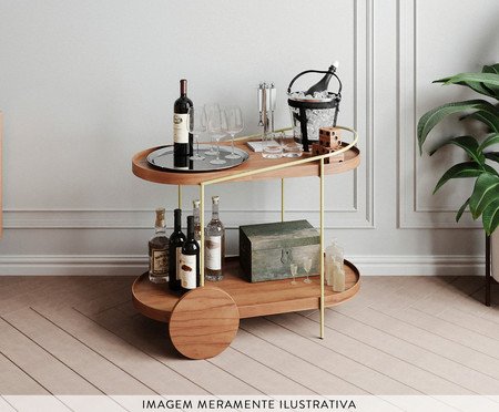 Carrinho Bar Edge Castanho e Dourado | Westwing