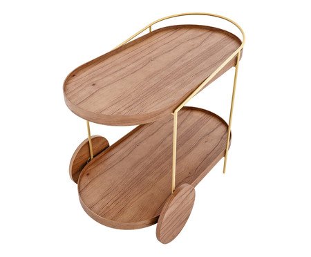 Carrinho Bar Edge Castanho e Dourado | Westwing