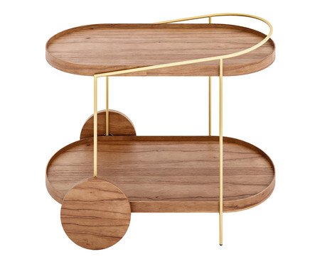 Carrinho Bar Edge Castanho e Dourado | Westwing